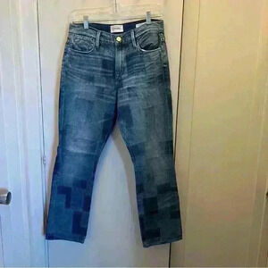 FRAME Le High Straight Patch Jeans-Size 25